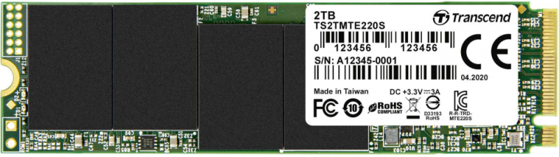TRANSCEND 2TB M.2 2280 PCIe Gen3x4 M-Key 3D TLC su Dram