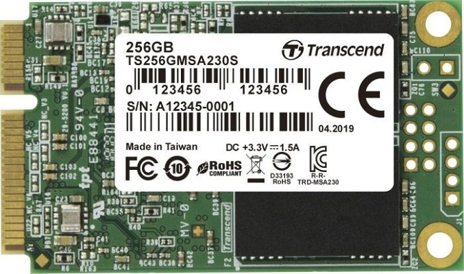 TRANSCEND 256GB mSATA SSD SATA3 3D TLC