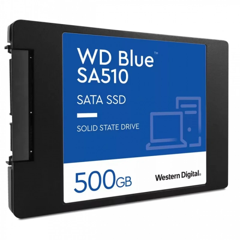 WD Mėlyna SA510 SSD 500GB SATA III 6Gb/s korpuse, 2.5" 7mm vidinėje dalyje, vienoje pakuotėje, maitinamas „SANDISK“