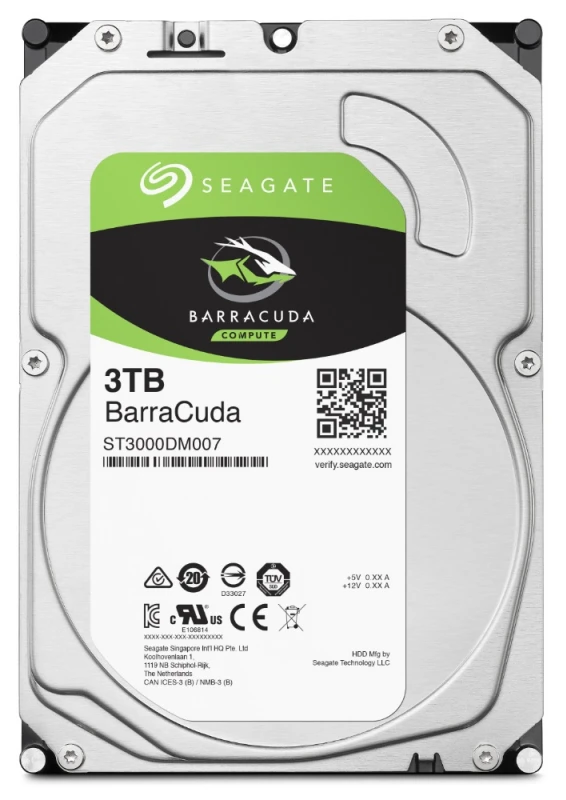 Vidinis HDD Seagate BarraCuda 3.5'' 3TB SATA3 5400RPM 256MB