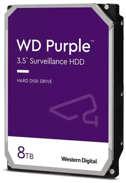 Kietasis diskas Western Digital HDD Video Surveillance WD Violetinė 8TB CMR, 3.5'', 256MB, 5640 RPM, SATA, TBW: 180