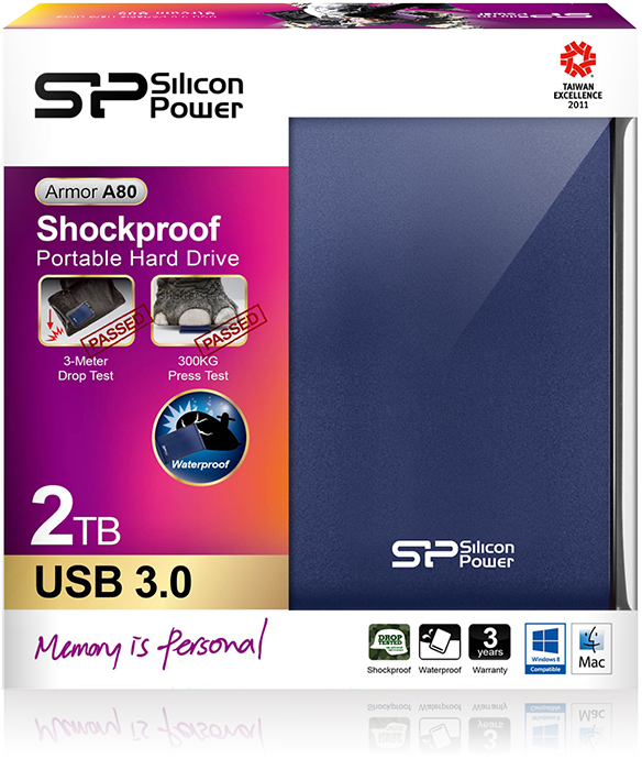Kietasis diskas Silicon Power Armor A80 2TB | 2000 GB | 2,5" | USB 3.1 | Mėlyna