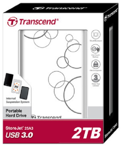 Kietasis diskas TRANSCEND StoreJet 25A3 HDD USB 3.0 2TB išorinis Juodas