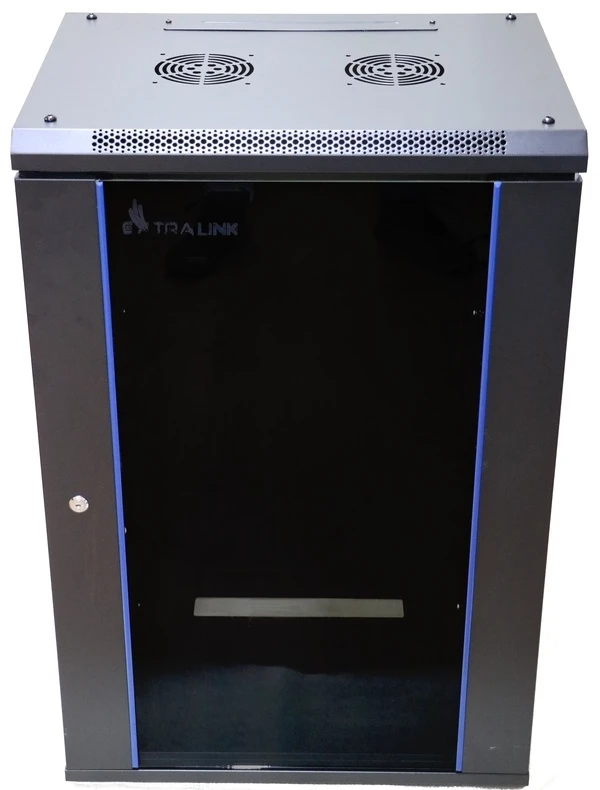 EXTRALINK 15U 600X600 ant sienos montuojama spintelė juodas