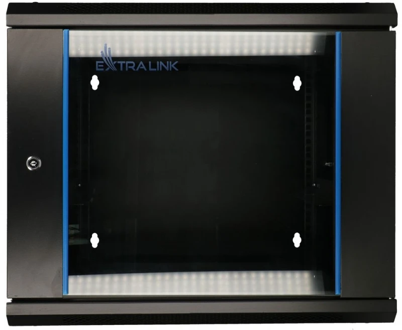 EXTRALINK 6U 600X600 AZH sieninė spintelė sūpynės tipo juodas