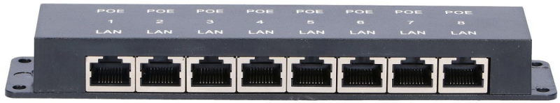 „Extralink“ 8 prievadų | PoE injektorius | 8x 100Mb/s RJ45
