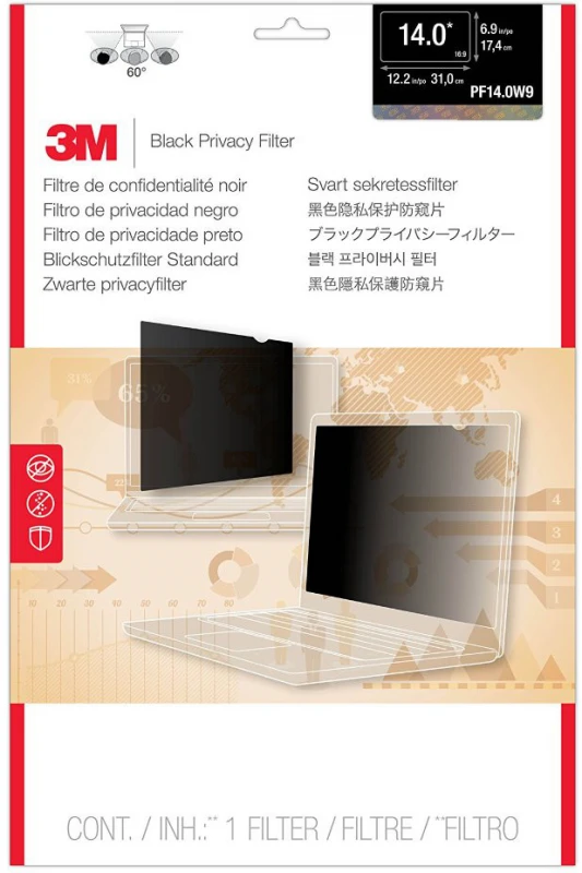 3M PF14.0W9 Privacy Filter for Widescreen Nešiojamas kompiuteris 14.0"
