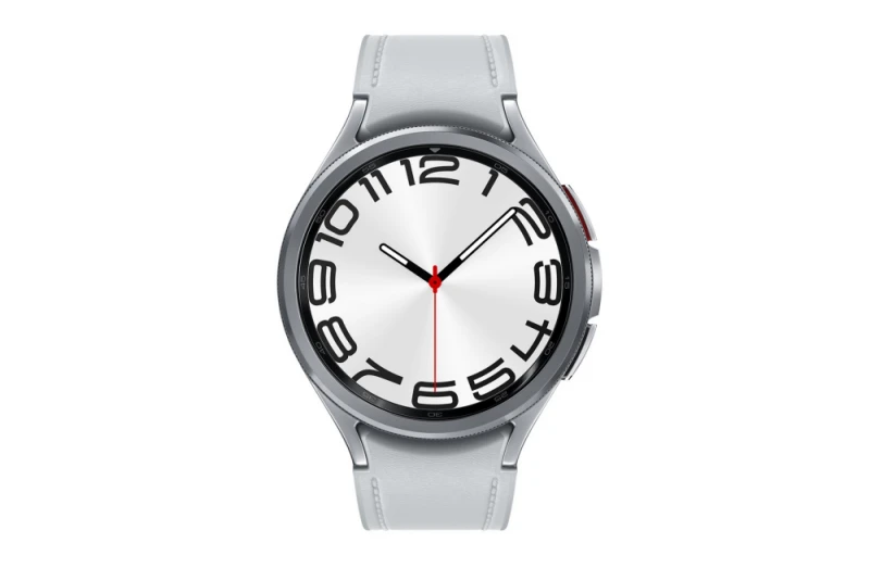 Išmanusis laikrodis Samsung Galaxy Watch 6 Classic LTE, 47 mm, Sidabrinės spalvos korpusas su pilkos spalvos dirželiu