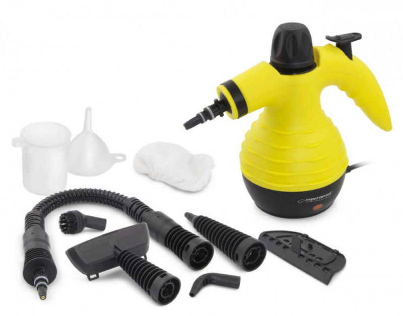 Nešiojamas Garų Valytuvas - Esperanza EHS001 900W, 0.35L, Geltonas