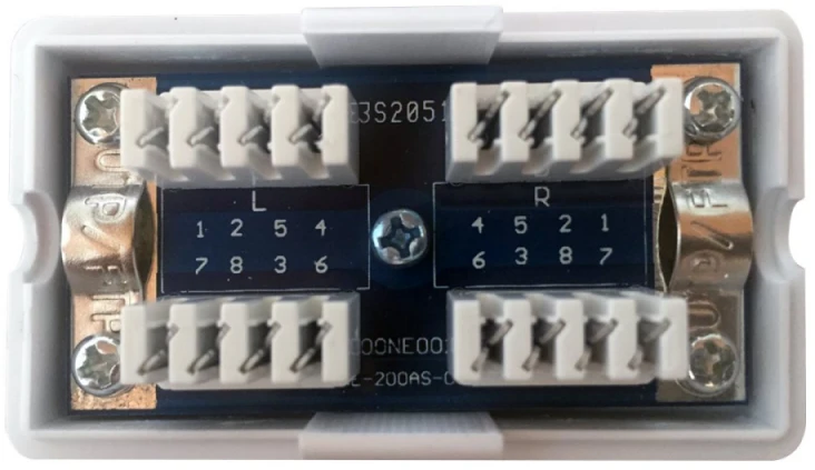 GEMBIRD NCA-LSAS6-01 Gembird RJ45/RJ45 in-line jungtis cat.6, LSA (Krone), FTP, ekranuotas, sidabrinis