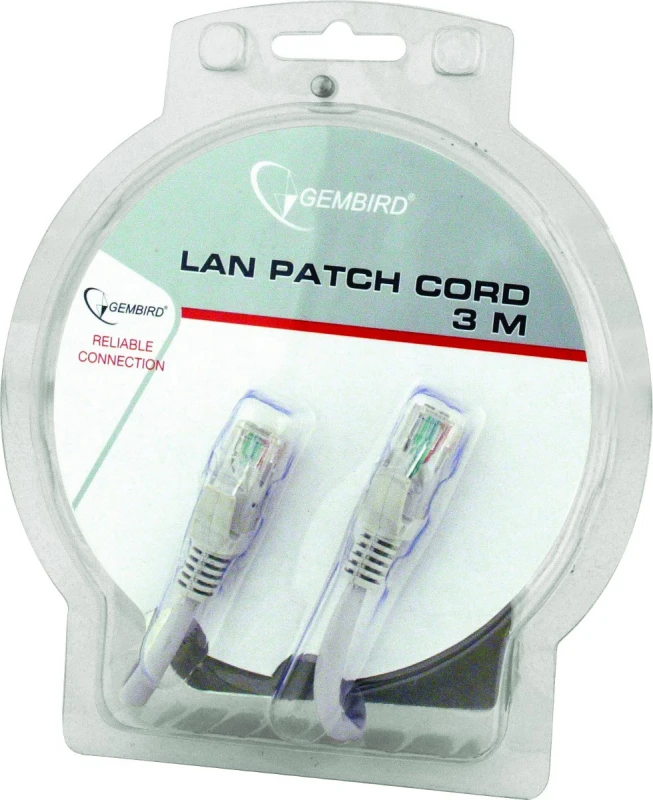 Gembird PP12-3M CAT5e UTP patch kabelis RJ45 3m, Pilkas