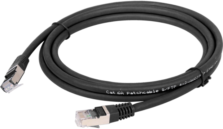 GEMBIRD PP6A-LSZHCU-BK-3M Gembird patchcord RJ45, kat. 6A, SFTP, LSZH, 3m, juoda