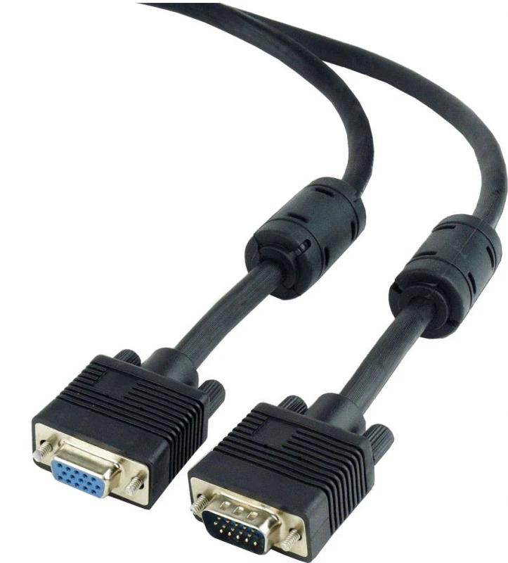 GEMBIRD CC-PPVGAX-6B Gembird Premium VGA-Ext. HD15m/HD15f dvigubai ekranuotas su 2 feritu, 6ft cbl, juodas