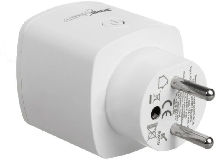 Zdalnie „GreenBlue“ nuotolinio valdymo WiFi lizdas, „Android“ / „iOS“ / „Alexa“ / „Google Home“, energijos suvartojimas, laikmatis, maks. 3680 W, E tipas, GB720 E
