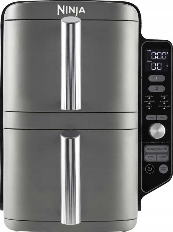 Karšto oro gruzdintuvė Ninja Double Stack XL, 2 lygių, 9,5 l, SL400EU, Tamsiai pilka
