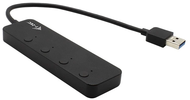 I-TEC USB 3.0 metalinis HUB 4 prievadas su atskirais įjungimo/išjungimo jungikliais 4x USB 3.0 prievadas su greito įkrovimo palaikymu BC 1.2
