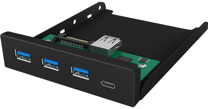 ICYBOX IB-HUB1418-i3 Icy Box 4x prievadas USB 3.0 Hub (3x USB 3.0, 1x USB Type-C), priekinis skydelis 3.5