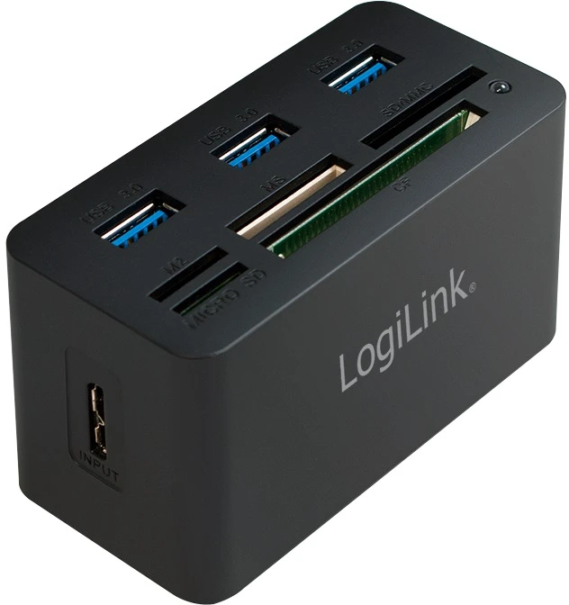 LOGILINK CR0042 LOGILINK – USB 3.0 šakotuvas su „viskas viename“ kortelių skaitytuvu