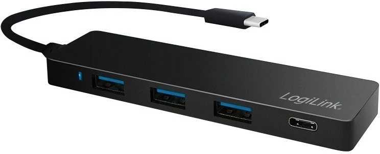 LOGILINK UA0311 LOGILINK- Itin plonas USB-C 3.1 šakotuvas, 4 prievadų, juodas
