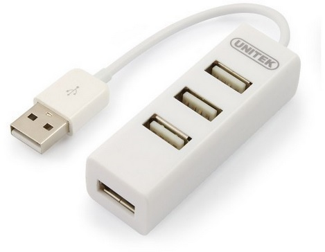 UNITEK Y-2146 Hub 4x USB 2.0. mini baltas Y-2146