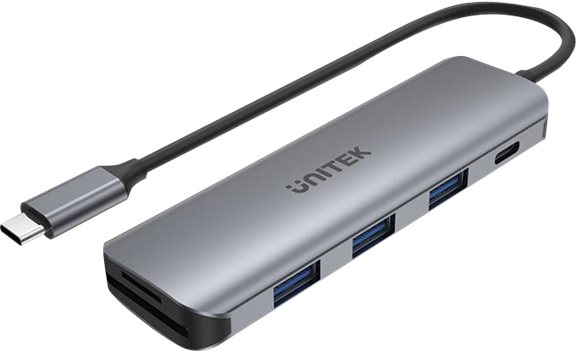 UNITEK Hub USB-C 3xUSB 3.1 Gen1 PD 100W SD Micro SD H1107C