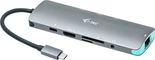 I-TEC USB-C metalinis nano dokas 2xDP 1xHDMI 1xGLAN 1xgarsas / mikrofonas 2xUSB 3.1 2xUSB 2.0 1xUSB-C duomenys 1xUSB-C 100W PD