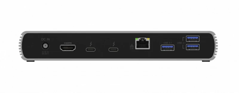 „RaidSonic ICY BOX IB-DK8801-TB4“ „Thunderbolt 4 Type-C“ prijungimo stotelė su 2 „Thunderbolt 4“ ir 4 USB3.2 Gen 2 Type-A SD kortelėmis