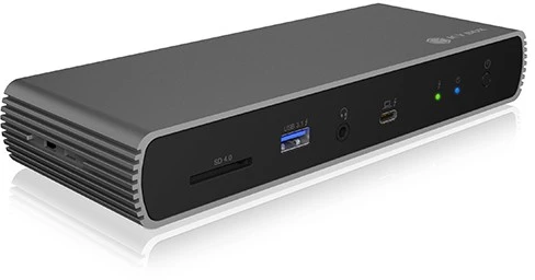 „RaidSonic ICY BOX IB-DK8801-TB4“ „Thunderbolt 4 Type-C“ prijungimo stotelė su 2 „Thunderbolt 4“ ir 4 USB3.2 Gen 2 Type-A SD kortelėmis