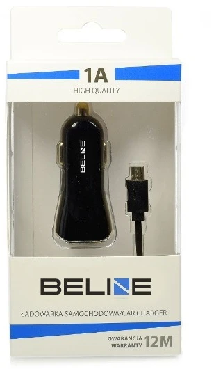 Beline ad. sam. 1xUSB + microUSB 1A juoda/juodas