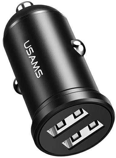 USAMS automobilinis įkroviklis 2xUSB 2.4A Mini juodas CC114TC01 (US-CC114)