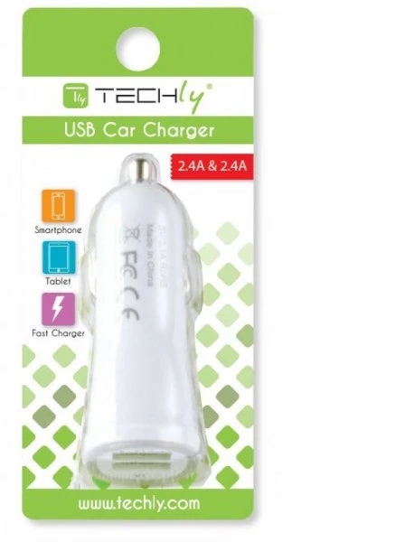 Techly IUSB2-CAR2-4A2P mobiliojo įrenginio kroviklis Automatinis Balta