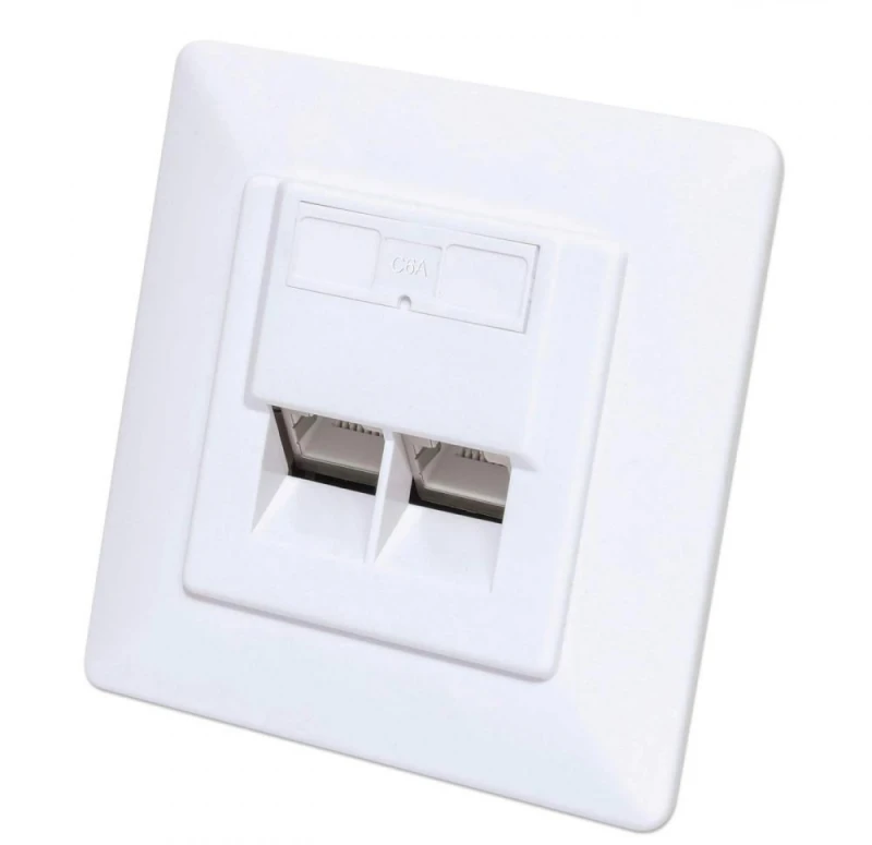 Intellinet Lizdas įleidžiamas 2x RJ45 Cat6a STP balta