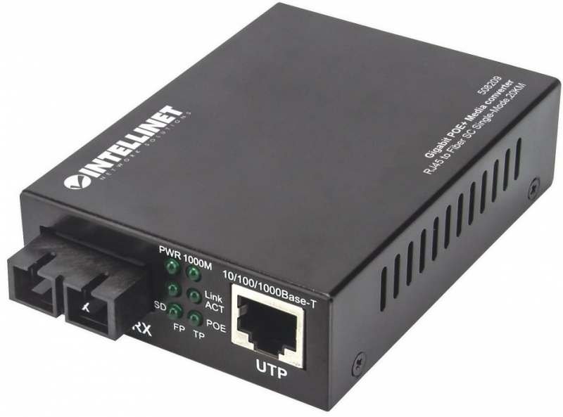 Intellinet 508209 tinklo medijos keitiklis 1000 Mbit/ai 1310 nm Vienas režimas Juoda