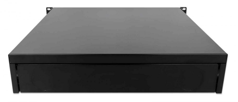 Intellinet 715829 2U stalčius 19" stelažų spintelėms, Rakinama, 466mm, Juoda