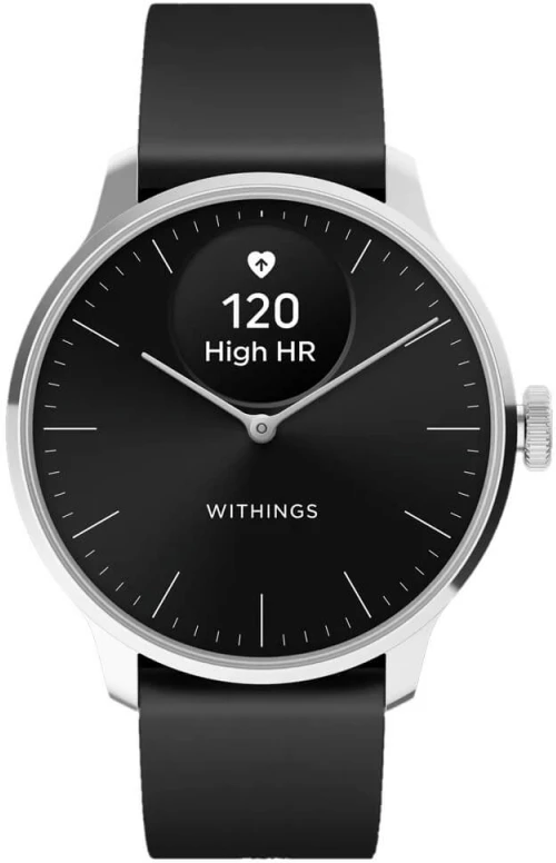 Išmanusis laikrodis Withings Scanwatch Light 37mm, Sidabrinės spalvos korpusas su juodos spalvos dirželiu