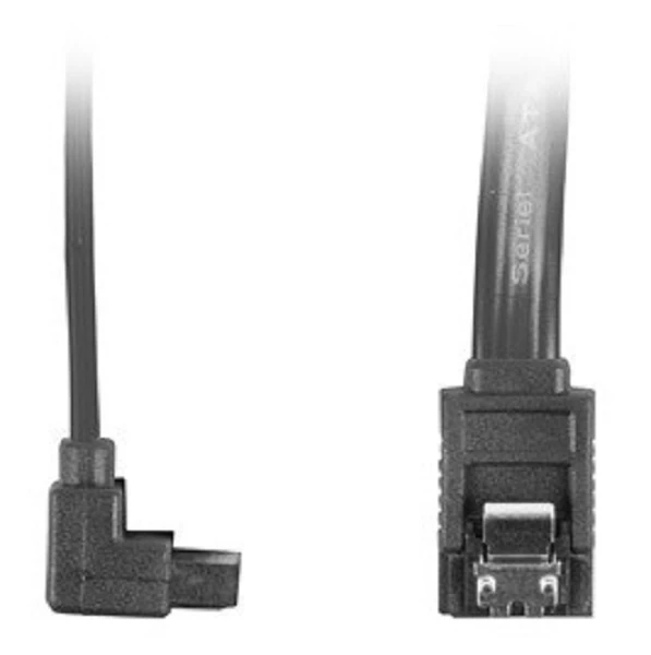 LANBERG CA-SASA-13CU-0050-BK CABLE SATA DATA II 6GB/S F/F 50cm METAL CIP ANGLED Juodas
