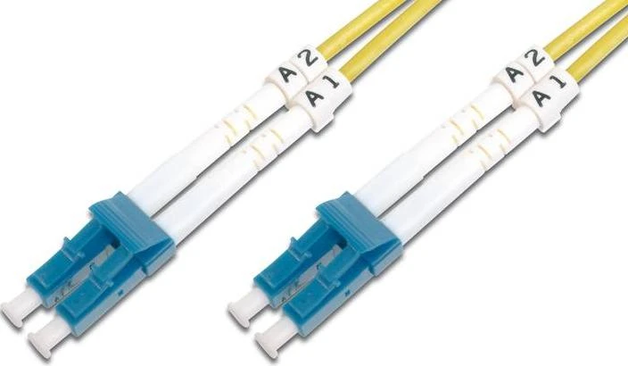 Assmann Electronic DIGITUS LWL patchable LC/LC 09/125um singelmode Duplex be halogenų su protokolu geltona 3m