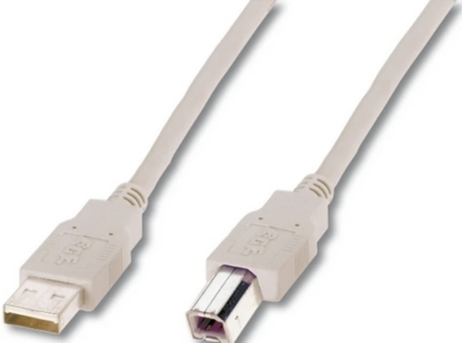 Assmann Electronic ASSMANN USB2.0 kabelis 1,8m USB A zu USB B masinis smėlio spalvos