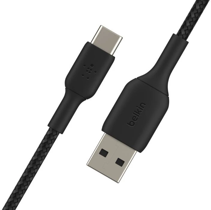 USB kabelis Belkin Boost Charge Braided USB-A to USB-C 1.0m juodas