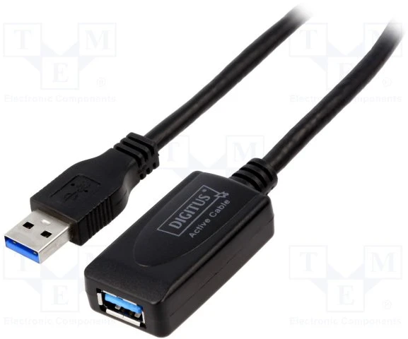 Assmann Electronic Cable DIGITUS DA-73104 (USB M - USB F, 5m, juodos spalvos)