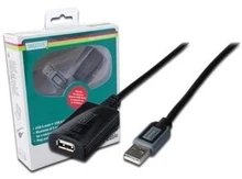 Assmann Electronic Cable DIGITUS DA-73104 (USB M - USB F, 5m, juodos spalvos)