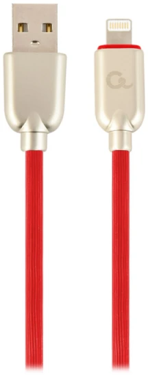 GEMBIRD CC-USB2R-AMLM-2M-R Gembird Premium guminis 8 kontaktų įkrovimo ir duomenų kabelis, 2m, raudonas