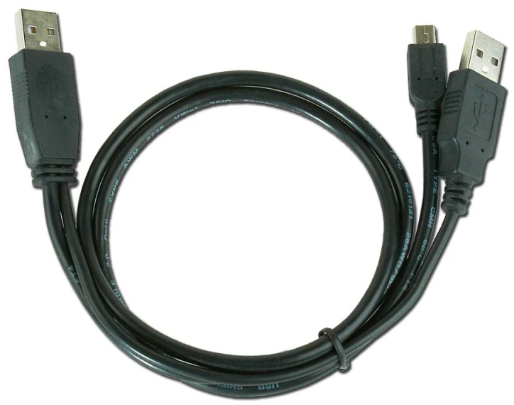 GEMBIRD CCP-USB22-AM5P-3 Gembird dvigubas USB Y 2.0 A-kištukas - MINI 5PM 0,9m kabelis
