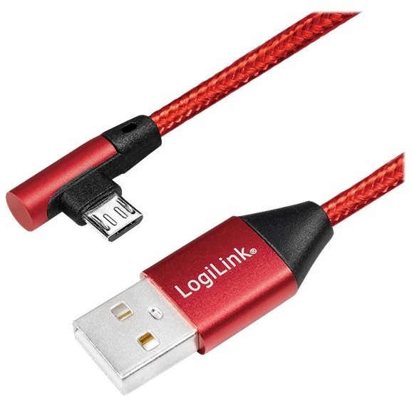 LOGILINK CU0149 LOGILINK – USB 2.0 į mikro-USB (90 kampu) kištukas, 0,3 m