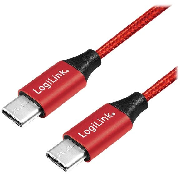 LOGILINK CU0155 LOGILINK – USB 2.0 laidas, USB-C į USB-C, raudonas, 0,3 m