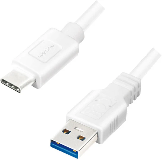 LOGILINK CU0172 LOGILINK - USB 3.2 Gen1x1 laidas, USB-A kištukas iki USB-C kištukas, baltas, 0,15 m
