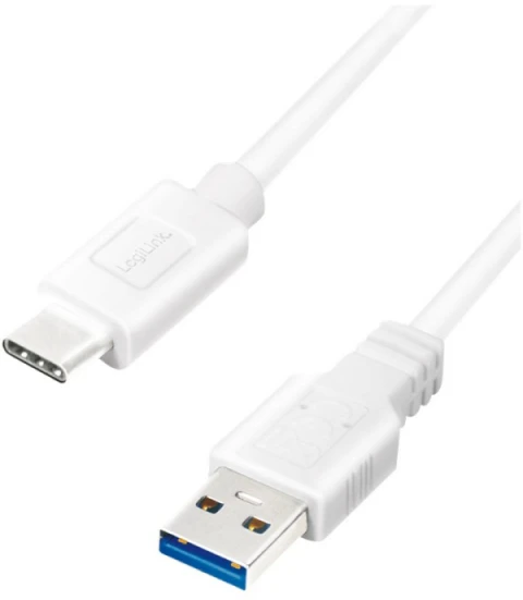 LOGILINK CU0173 LOGILINK - USB 3.2 Gen1x1 laidas, USB-A kištukas iki USB-C kištukas, baltas, 0,5 m