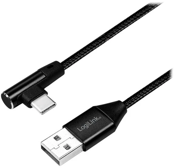 LOGILINK CU0138 LOGILINK – USB 2.0 kabelis USB-A kištukas iki USB-C (90 kampu) kištukas, 1 m
