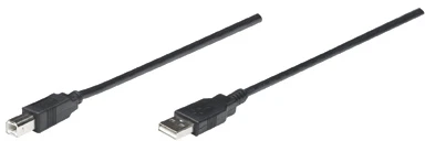 StarTech Manhattan USB 2.0 A/B USB kabelis 1,8 m USB A USB B Juoda