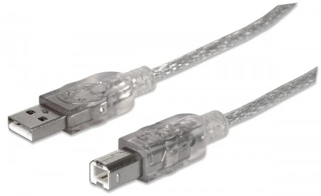 StarTech Manhattan 333405 USB kabelis 1,8 m 2.0 USB A USB B Sidabras